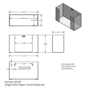 50709 | Single Clear Paper Towel Dispenser